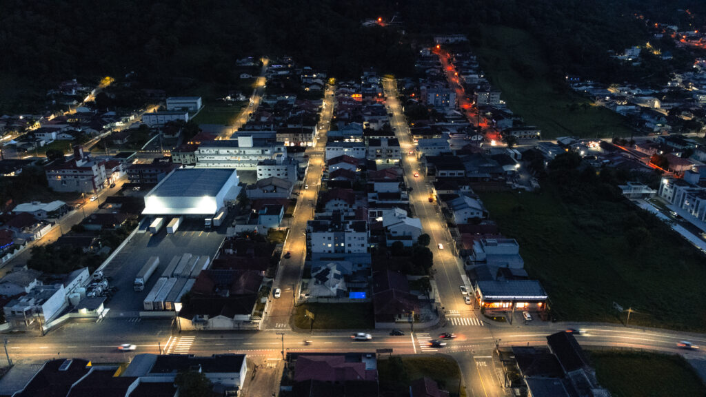 Jaraguá do Sul Vista de cima a noite